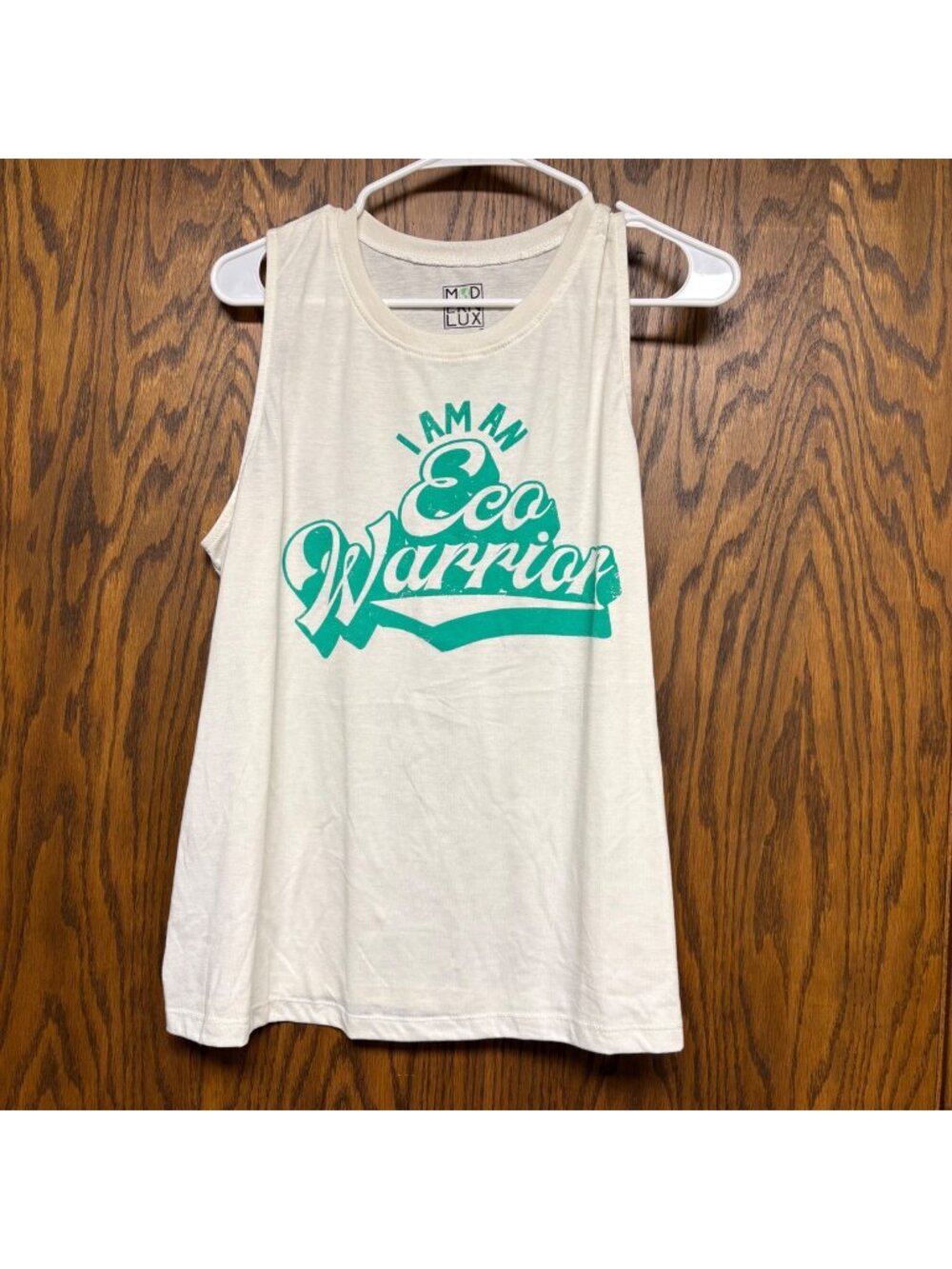 Modern Lux Tank Top Size XL I Am an Eco Warrior Graphic Sleeveless Casual Wear